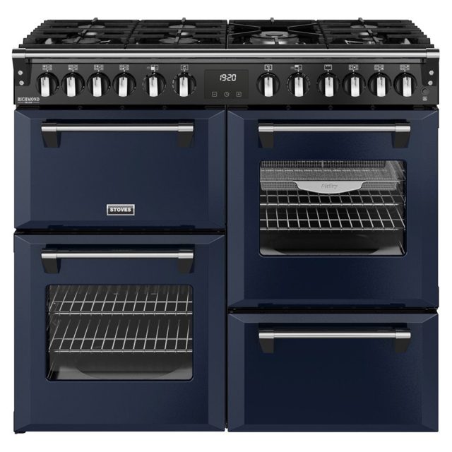 Stoves Richmond Deluxe 100DF Dual Fuel Range Cooker 444412018 MIDNIGHT BLUE