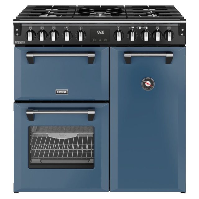 Stoves Richmond Deluxe 90DF Dual Fuel Range Cooker 444412005 TWILIGHT BLUE