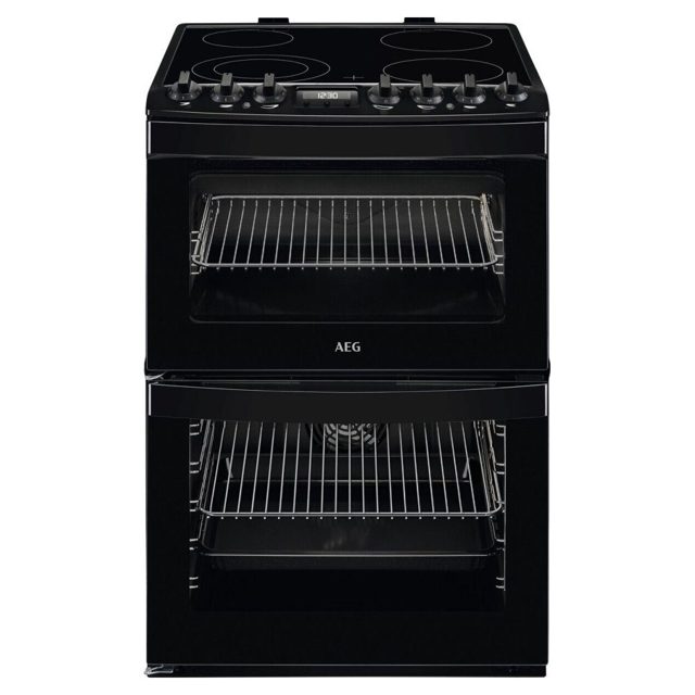 AEG 60cm Freestanding SteamBake Electric Ceramic Cooker CCB6741ACB Black