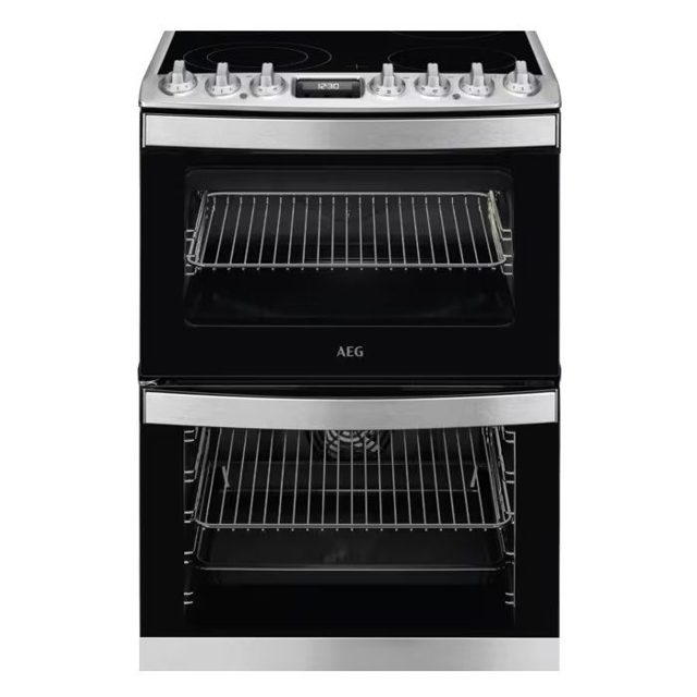 AEG 60cm Freestanding SteamBake Electric Ceramic Cooker CCB6741ACM Stainless Steel