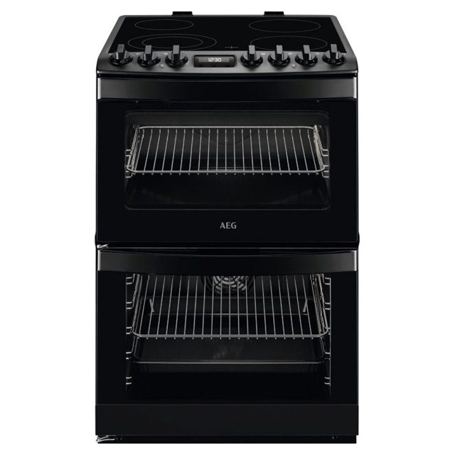 AEG 60cm Freestanding SteamBake Electric Ceramic Cooker CCB6741MCB Black