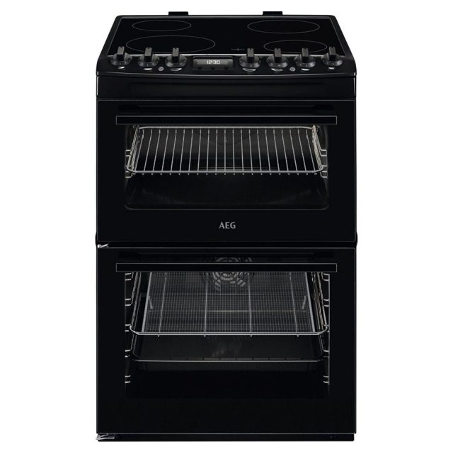 AEG 60cm Freestanding SteamBake Electric Ceramic Cooker CCX6740ACB Black