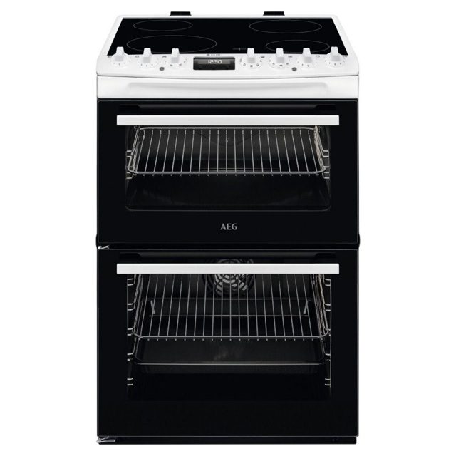 AEG 60cm Freestanding SteamBake Electric Ceramic Cooker CCX6740ACW White