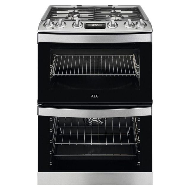 AEG 60cm Freestanding Dual Fuel Cooker CKB6541ACM Stainless Steel