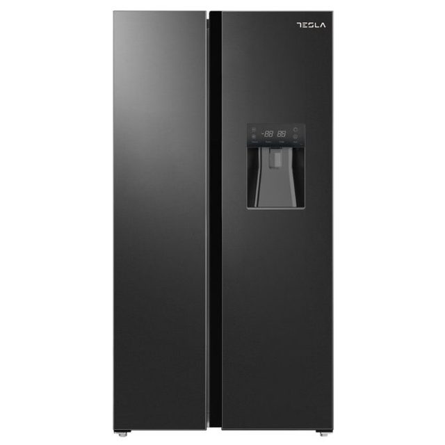 Tesla American Fridge Freezer With Water Dispenser Non Plumbed T582SBSB Black