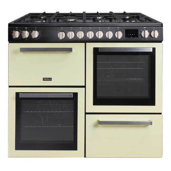 Tesla 100cm Dual Fuel Range Cooker T100MCDFRCC Cream