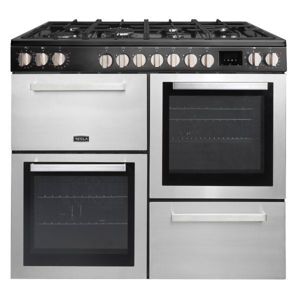 Tesla 100cm Dual Fuel Range Cooker T100MCDFRCSS Stainless Steel