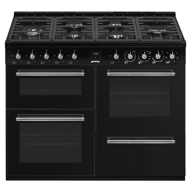 Smeg 110cm Concert Dual Fuel Range Cooker CX113GMBL Black