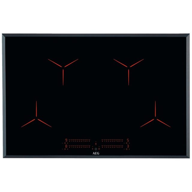 AEG 80cm Series 3000 4 Zone MaxiSense Induction Hob IPE84531FB Black