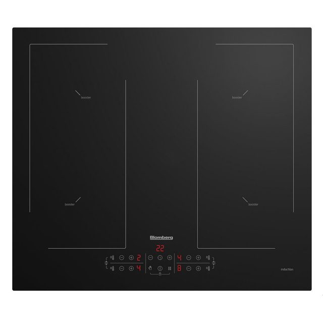 Blomberg 59cm Frameless 4 Zone Bridgeable Induction Hob MIN54483N Black