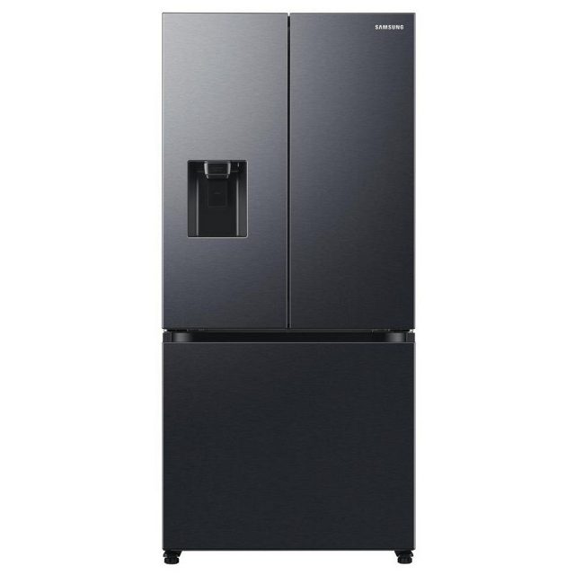 Samsung 82cm Wide French Style Fridge Freezer With Ice & Water Non Plumbed RF50C532EB1/EU Black Steel