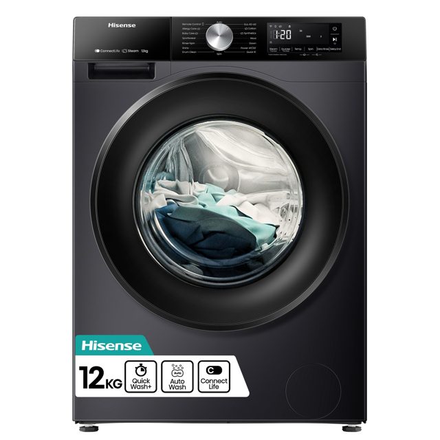 Hisense 12kg 3S Series Washing Machine 1400rpm WF3S1243BB3 Black