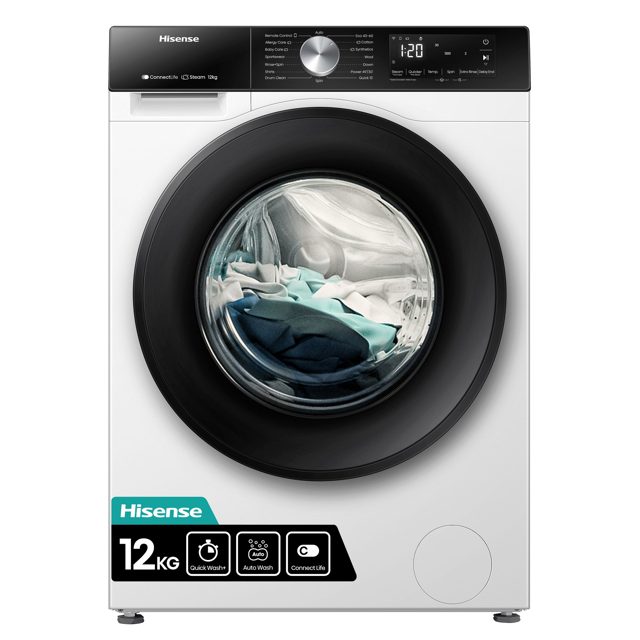 Hisense 12kg 3S Series Washing Machine 1400rpm WF3S1243BW3 White
