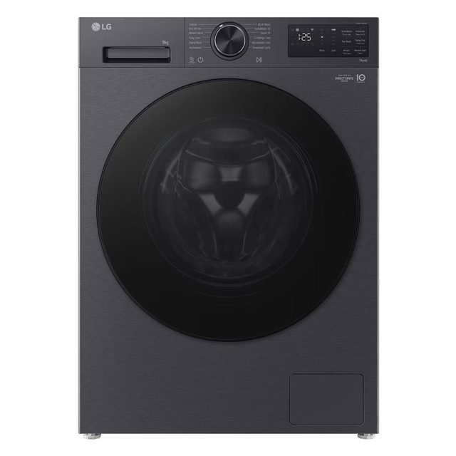 LG 9kg TurboWash Steam Washing Machine F2X50S9TBB Black Steel