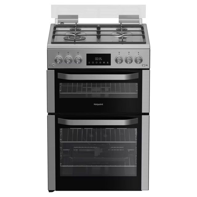 Hotpoint 60cm Freestanding Gas Cooker HDG6GDCWX Stainless Steel