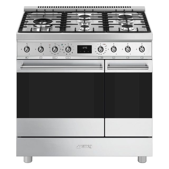 Smeg 90cm Symphony Pyrolytic Dual Fuel Range Cooker C92GPX2 Stainless Steel
