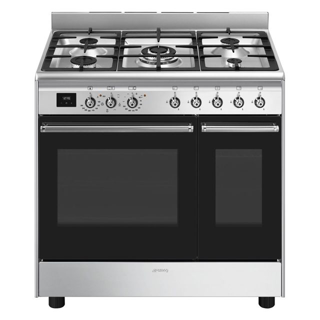 Smeg 90cm Concert Dual Fuel Range Cooker CX92GM Stainless Steel
