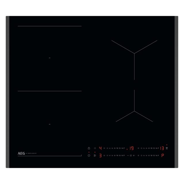 AEG Exclusiv 59cm Series 6000 4 Zone Bevelled Edge Induction Hob SO64IB00FB Black