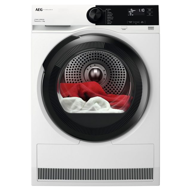 AEG Exclusiv Series 7000 9kg Heat Pump Condenser Dryer TR729A4B White