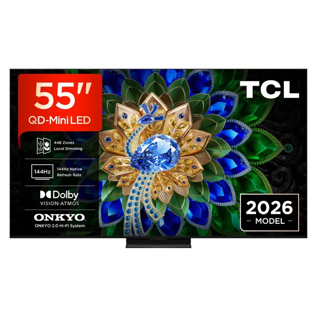 TCL 55 QD-Mini LED TV Matte NXTVISION Display 144Hz 55A400U-UK Black