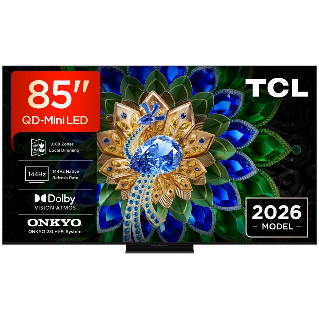 TCL 85 QD-Mini LED TV Matte NXTVISION Display 144Hz 85A400U-UK Black