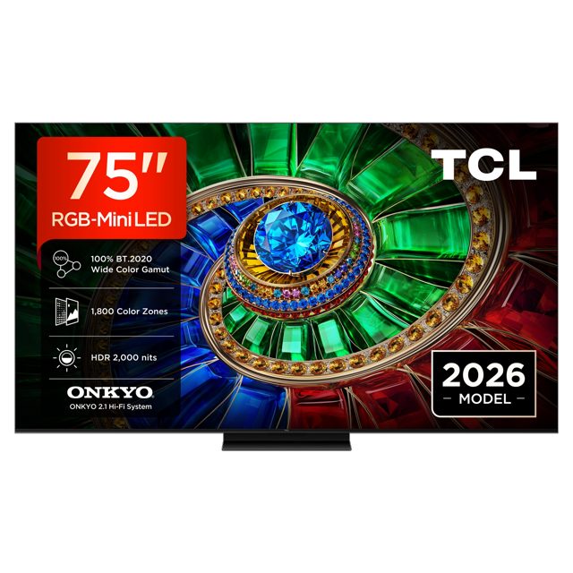 TCL 75 RGB Mini LED TV, 4K UHD, 144HZ, Smart Google TV 75RM7L-UK Black
