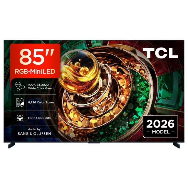 TCL 85 RGB Mini LED TV, 4K UHD, 144 Hz Smart Google TV 85RM9L-UK Black