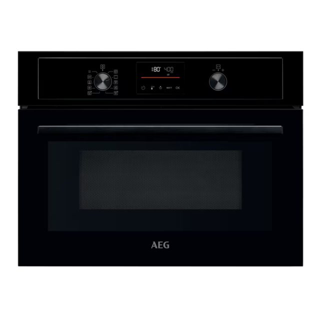 AEG Series 3000 Built In Combi Microwave For Tall Housing KMX365060B BLACK
