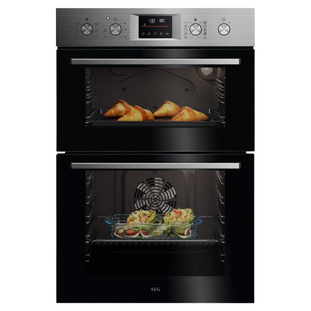 AEG Series 6000 SurroundCook Built-in Multifunction Double Oven OU5CP40M Stainless Steel
