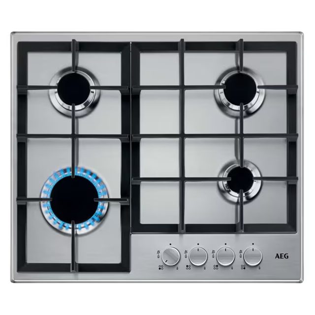 AEG Series 3000 60cm 4 Burner Gas Hob HGE64200SM Stainless Steel