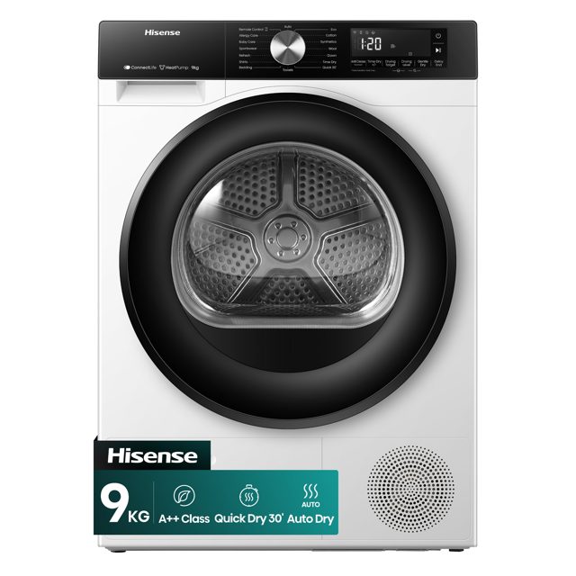 Hisense 9kg 3S Series Heat Pump Dryer DH3S902BWCC White