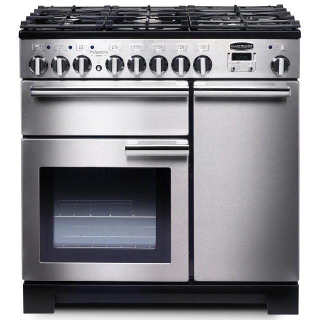 Rangemaster Professional Deluxe 90cm Dual Fuel Range Cooker 97590 PDL90DFFSS/C Stainless Steel
