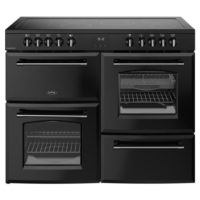 Belling Farmhouse 110E Ceramic Range Cooker 444411835 BLACK