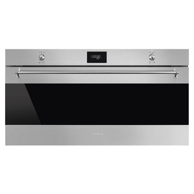 Smeg 90cm Classic Pyrolytic Multifunction Reduced Height Single Oven SFPR9301TX Stainless Steel