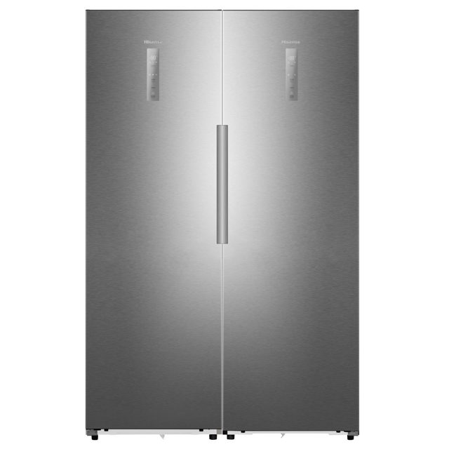 Hisense KitchenFit Larder Fridge & Frost Free Freezer Pack RL3K370SAIE FT3K310SAIE Silver