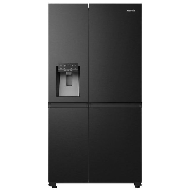 Hisense PureFlat American Fridge Freezer Ice & Water Non Plumbed RS818N4TFC Black