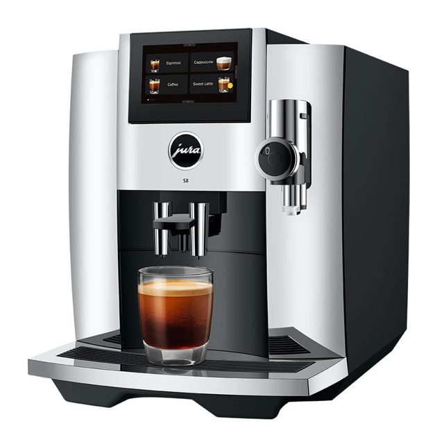 Jura S8 Freestanding Fully Automatic Bean To Cup Coffee Machine 15651 Chrome