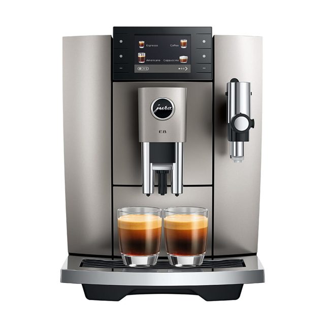 Jura E8 Freestanding Fully Automatic Bean To Cup Coffee Machine 15721 Midnight Silver