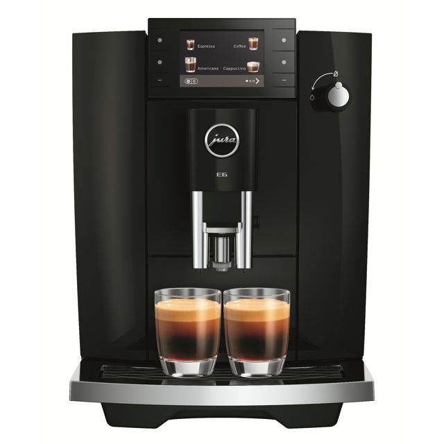 Jura E6 Freestanding Fully Automatic Bean To Cup Coffee Machine 15805 Piano Black