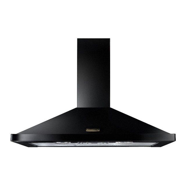 Rangemaster 90cm Chimney Hood With Brass Badge RHDC90BL/B Black