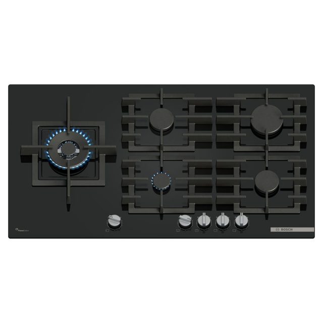 Bosch 90cm Series 6 5 Burner Gas On Glass Hob PPM9A6I40 Black