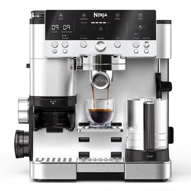Ninja Freestanding Fully Automatic Bean To Cup Coffee Machine ES601UK Stainless Steel