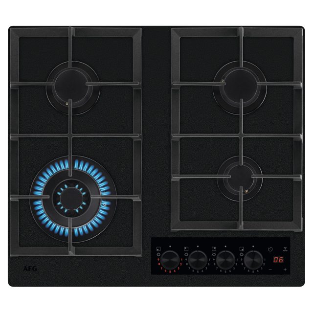 AEG 60cm Series 8000 Flamelight Gas on Glass Hob HKB64341NL Black