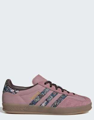 adidas Originals Gazelle indoor x liberty london shoes in magic mauve / aurora coffee