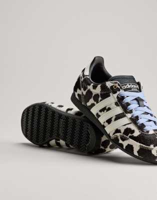 adidas Originals Japan trainers in cow print with baby blue laces