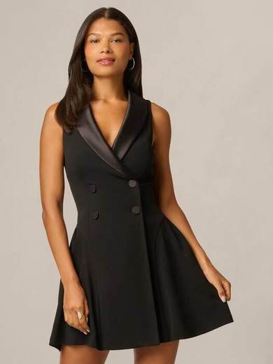Adrianna Papell Tuxedo Mini Dress, Black