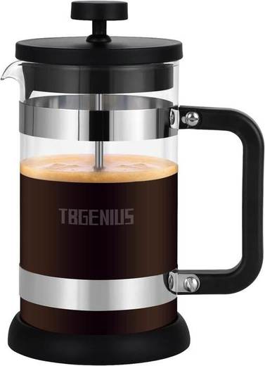 4 Cup Cafetiere Coffee Press, French Press Maker for Filter Coffee, Loose Tea and Milk Froth, 4 Level Stainless Steel Filter, Heat Resistant Borosilicate Glass, 0.6 L / 21 oz