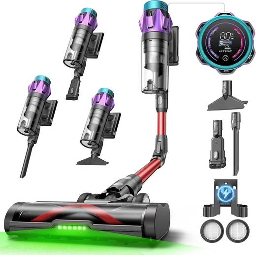 Ultenic U18 Pro Cordless Vacuum Cleaner, 55KPA/600W/80Mins Runtime