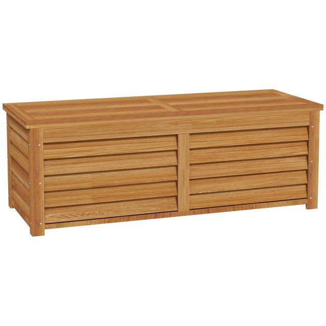 Outsunny 292L Outdoor Storage Box, Wooden Deck Box Garden Storage Container for Balcony