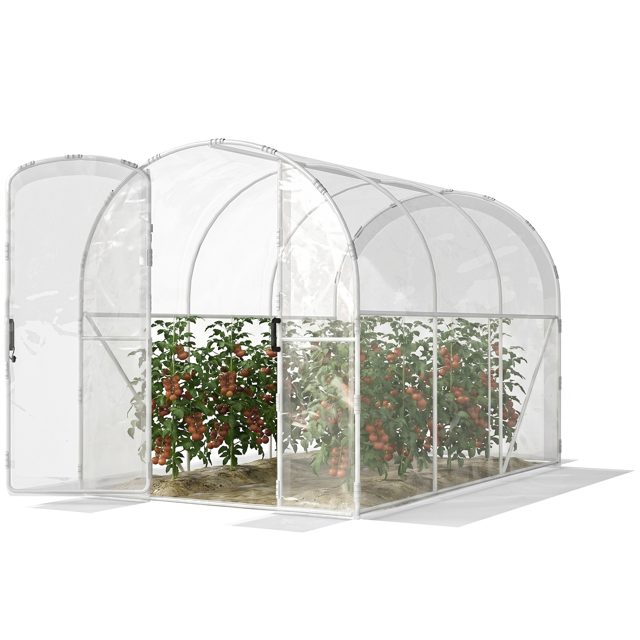 Outsunny Polytunnel Greenhouse Walk-in Grow House with PE Cover